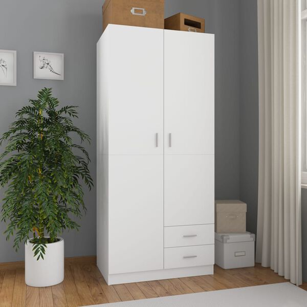vidaXL Garde-robe Blanc 80x52x180 cm Bois d&rsquo;ing&eacute;nierie