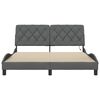 vidaXL Cadre de lit avec LED sans matelas gris fonc&eacute; 160x200 cm tissu