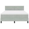 vidaXL Lit &agrave; ressort LED avec matelas Gris clair 160 x 200 cm Velours
