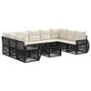 vidaXL Ensemble de canap&eacute; de jardin 10 pc Noir et blanc cr&egrave;me