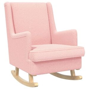 vidaXL Chaise &agrave; bascule Rose 62 x 80 x 85 cm Boucl&eacute;