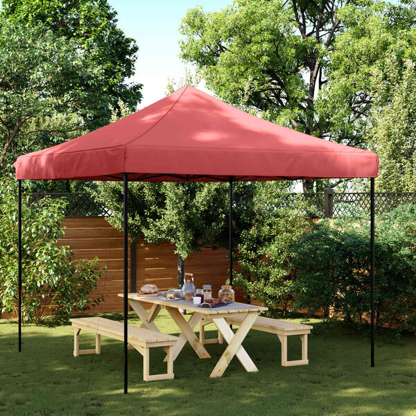 vidaXL Tente de r&eacute;ception pliable escamotable bordeaux 292x292x315 cm