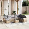 vidaXL Salon de jardin avec coussins 8pcs m&eacute;lange beige r&eacute;sine tress&eacute;e