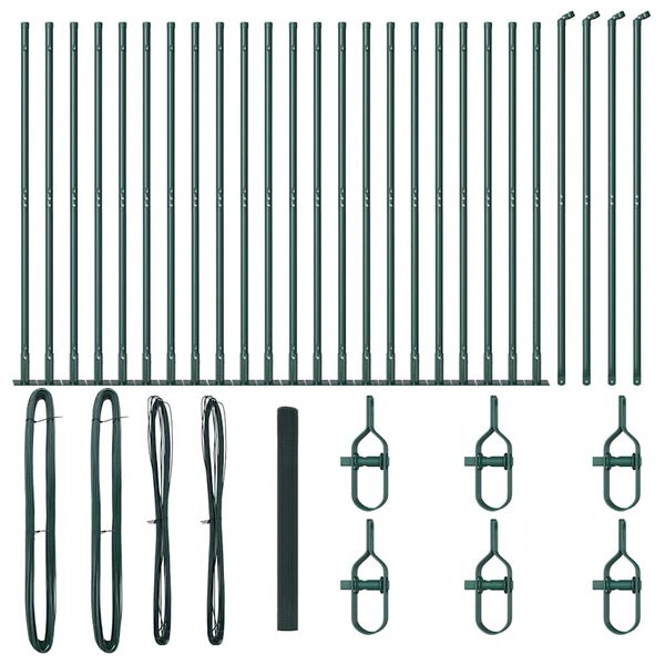 vidaXL Poteau de cl&ocirc;ture. Vert 50 x 1,4 m (mailles de 12 x 12 mm)