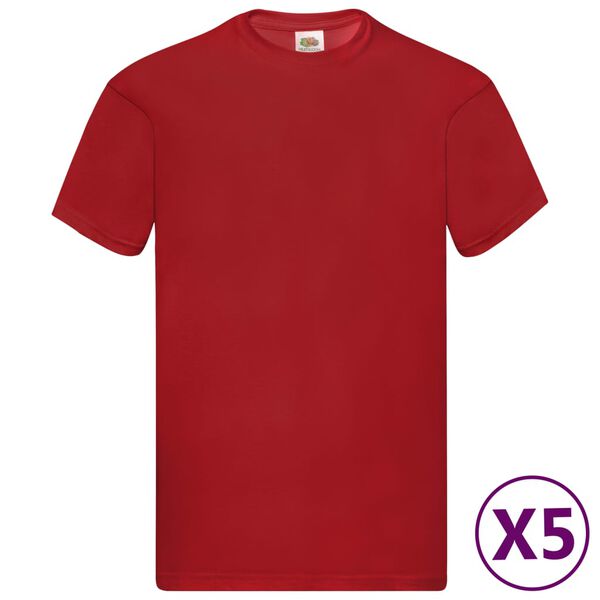 Fruit of the Loom T-shirts originaux 5 pcs Rouge S Coton