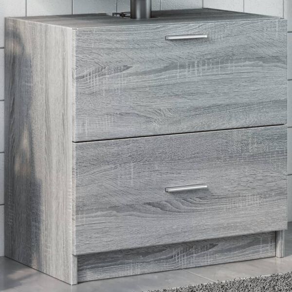 vidaXL Meuble d'&eacute;vier sonoma gris 59x37x59 cm bois d'ing&eacute;nierie