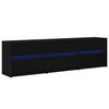 vidaXL Unites TV 180 x 34 x 50 cm Ch&ecirc;ne noir Bois d'ing&eacute;nierie
