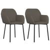 vidaXL Chaises &agrave; manger lot de 2 Gris fonc&eacute; Velours