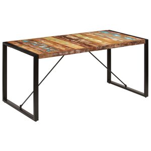 vidaXL Table &agrave; manger 160x80x75 cm Bois de r&eacute;cup&eacute;ration massif