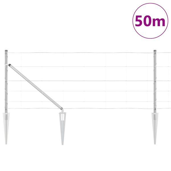 vidaXL Poteau de cl&ocirc;ture. Galvanis&eacute; 50 x 0,8 m Acier