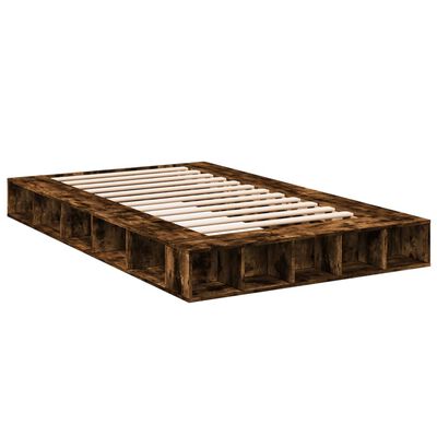 vidaXL Cadre de lit chêne fumé 120x200 cm bois d'ingénierie