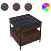 vidaXL Table basse avec LED Infinity ch&ecirc;ne marron 50x50x51 cm