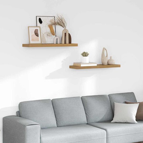 vidaXL &Eacute;tag&egrave;re Murale 2 pcs Marron 80 x 23,5 x 4 cm Bois d'ing&eacute;nierie