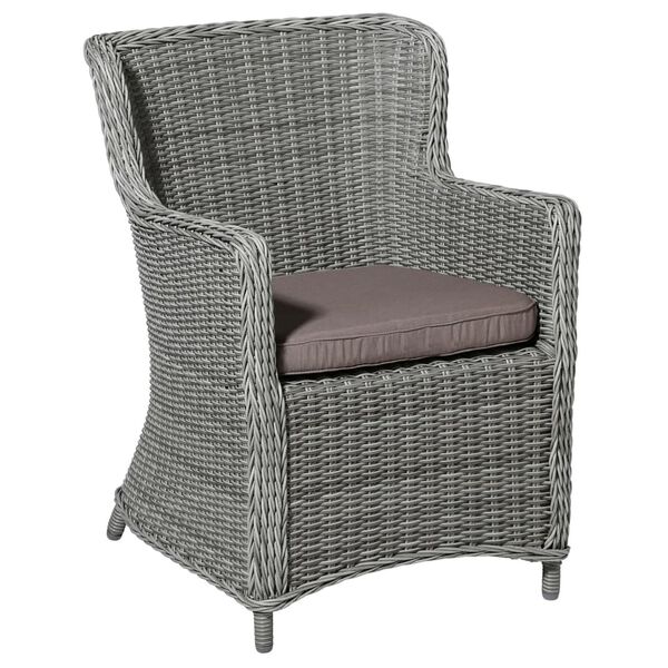 Madison Coussin de si&egrave;ge pour chaise de jardin en osier Panama taupe