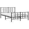 vidaXL Cadre de lit m&eacute;tal sans matelas avec pied de lit noir 140x190cm