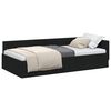 vidaXL Cadre de lit d'angle avec t&ecirc;te de lit Noir 90 cm x 200 cm tissu