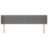 vidaXL Tête de lit avec oreilles Gris foncé 183x16x78/88 cm Tissu