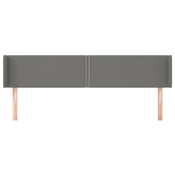 vidaXL Tête de lit avec oreilles Gris foncé 183x16x78/88 cm Tissu