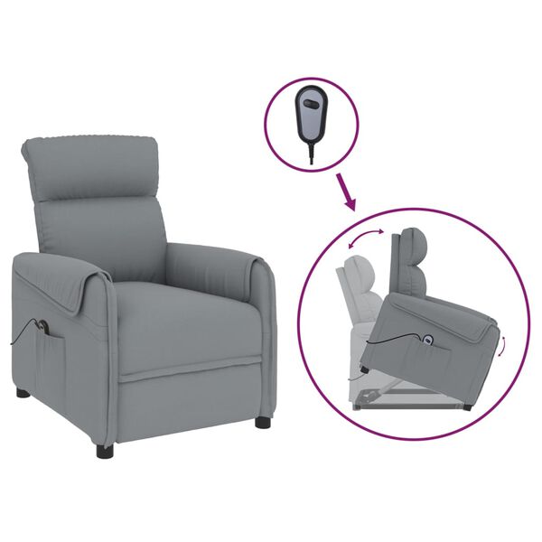 vidaXL Fauteuil Gris clair Tissu