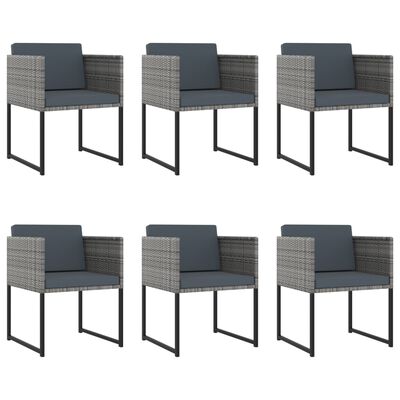 vidaXL Salon de jardin 11 pcs avec coussins Résine tressée Gris