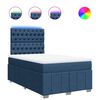 vidaXL Sommier &agrave; lattes de lit avec matelas bleu 120x190 cm tissu