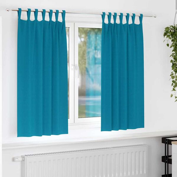 vidaXL Rideaux occultants avec anneaux 2 pcs Turquoise 175 x 140 cm