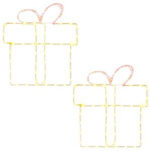 vidaXL Silhouettes lumineuses de No&euml;l pour fen&ecirc;tre LOVIISA 2 pc