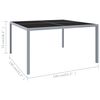 vidaXL Table de jardin 130x130x72 cm Gris Acier et verre