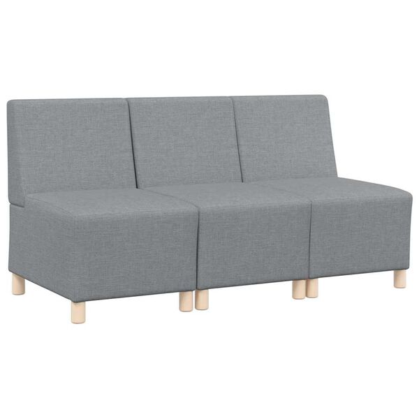 vidaXL Unit&eacute; de Sofa Modulaire Sans Accoudoirs 3 pcs Gris clair