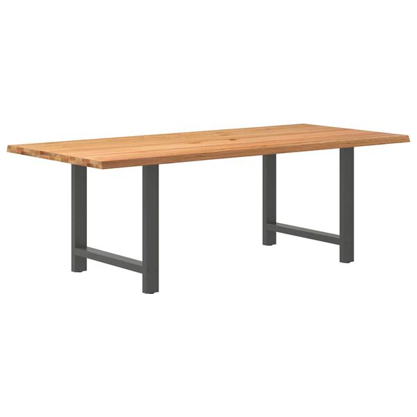 vidaXL Table &agrave; manger marron clair bois de ch&ecirc;ne massif rectangulaire