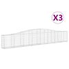vidaXL Paniers &agrave; gabions arqu&eacute;s 3 pcs 400x30x60/80 cm Fer galvanis&eacute;