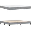 vidaXL Lit &agrave; ressorts avec matelas Gris clair 200 x 200 cm tissu