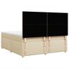 vidaXL Sommier &agrave; lattes de lit avec matelas Cr&egrave;me 200x200 cm Tissu