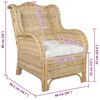 vidaXL Canapé avec coussin Rotin naturel et lin