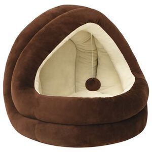 vidaXL Lit pour chat 40x40x35 cm Marron et cr&egrave;me