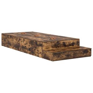 vidaXL Cadre de lit avec rangement Ch&ecirc;ne fum&eacute; 75 cm Bois d'ing&eacute;nierie