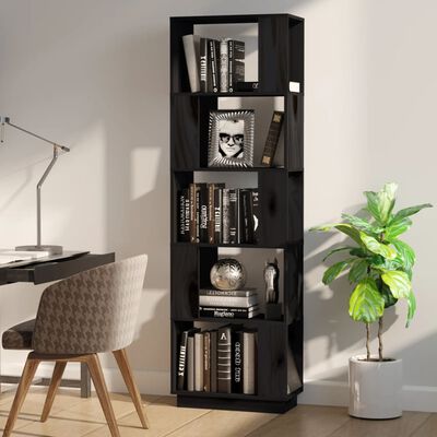 vidaXL Bibliothèque/Séparateur de pièce Noir 51x25x163,5 cm Pin solide