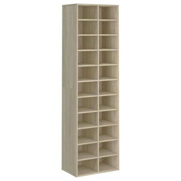 vidaXL Armoire &agrave; chaussures ch&ecirc;ne sonoma 54x34x183cm bois d'ing&eacute;nierie