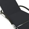 vidaXL Chaise longue avec oreiller textilène noir