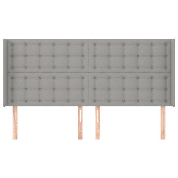 vidaXL T&ecirc;te de lit avec oreilles Gris clair 163x16x118/128 cm Tissu