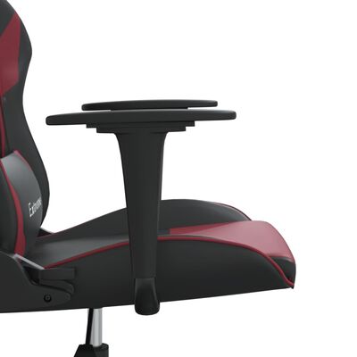 vidaXL Chaise de jeu de massage Noir et rouge bordeaux Similicuir
