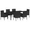 vidaXL Ensemble de salle &agrave; manger pour jardin 7 pcs Noir polyrotin
