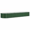 vidaXL Lit sur&eacute;lev&eacute; de jardin Acier galvanis&eacute; 296x80x36 cm Vert