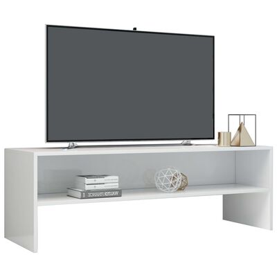 vidaXL Meuble TV Blanc brillant 120 x 40 x 40 cm Aggloméré