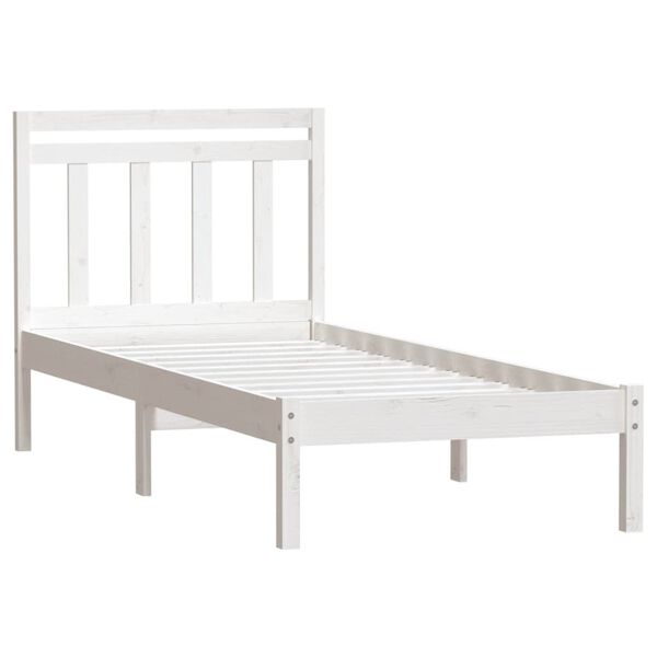 vidaXL Cadre de lit sans matelas blanc bois massif