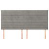 vidaXL T&ecirc;te de lit Gris clair 200x5x118/128 cm Velours