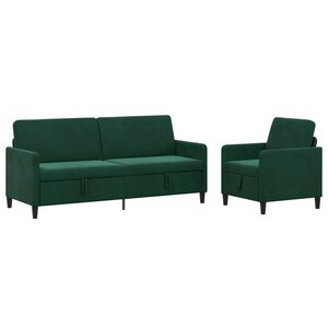 vidaXL Canap&eacute; avec rangement 2 pc Vert fonc&eacute; Polyester