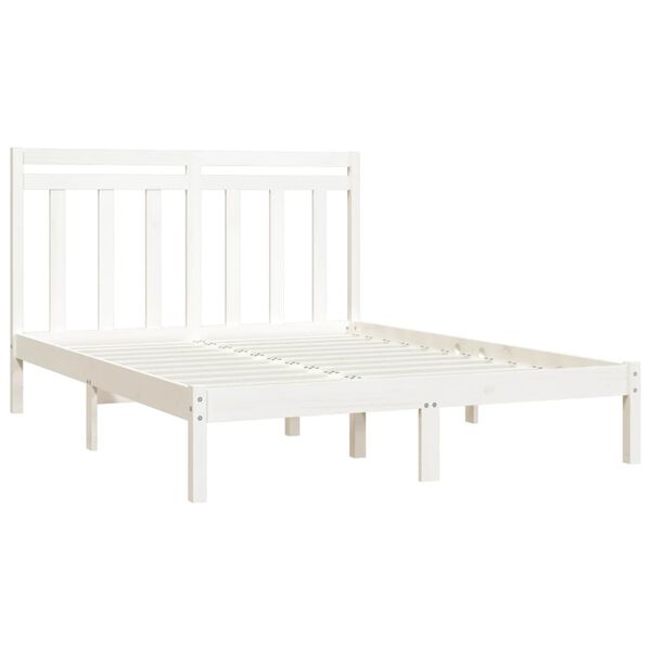 vidaXL Cadre de lit sans matelas blanc 160x200 cm bois massif