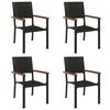 vidaXL Ensemble à manger de jardin 5 pcs Noir Résine tressée