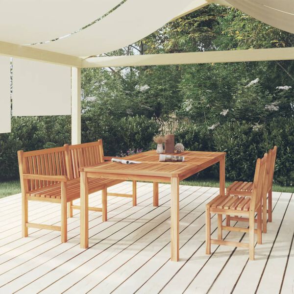 vidaXL Ensemble &agrave; manger de jardin 4 pcs Bois de teck massif